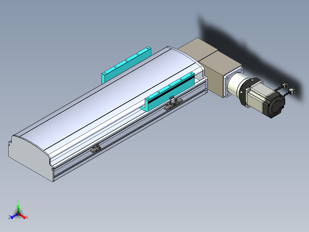 同步带滑台-半封闭B22-L100-C-S350-R-P75-D3-N5正等轴测图
