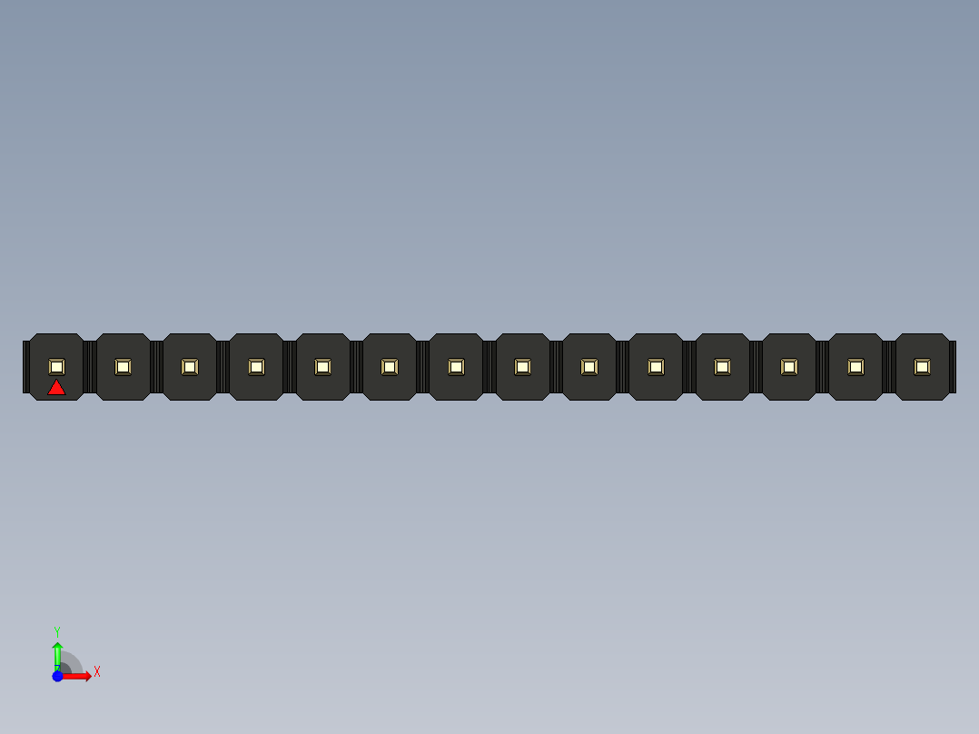 彩色公头100mil（2.54mm）系列-DS1021_black_1x14p_100mil_Type5_rev1.0前视图