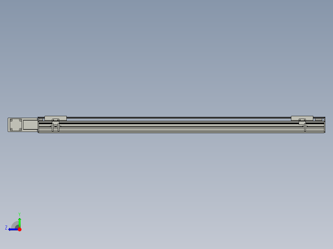 直线模组WG-LHB12-S1200-BL设计图纸右视图