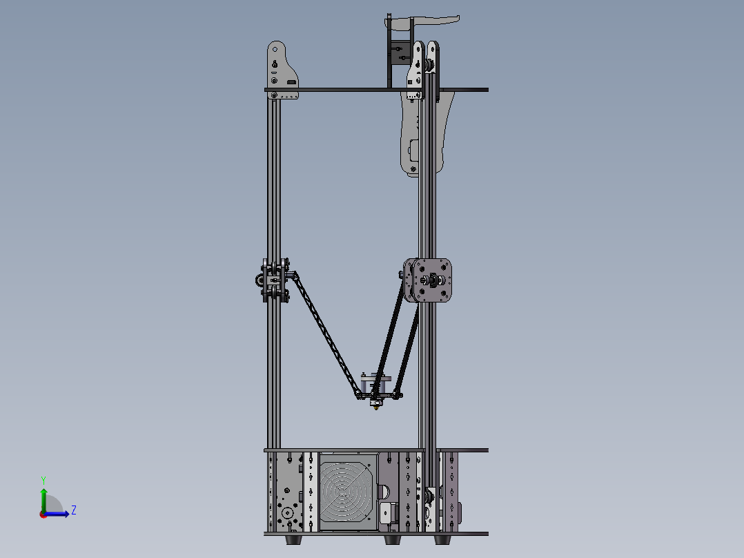数控打印机床左视图