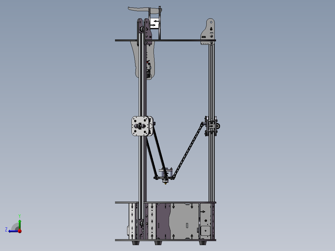 数控打印机床右视图