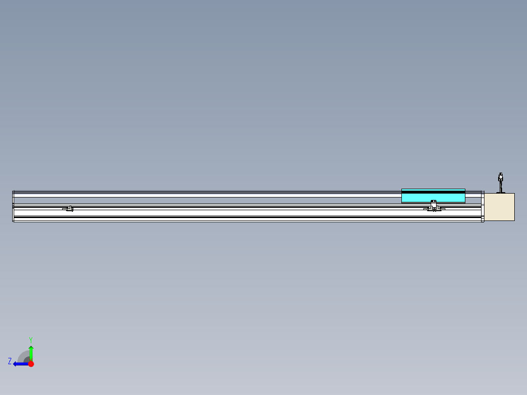 同步带滑台-半封闭B22-L100-C-S1300-L-P75-D3-N5右视图
