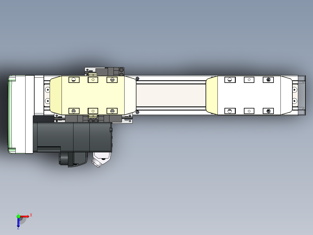 GTH内嵌丝杆全封闭GTH5S-BL-100W俯视图