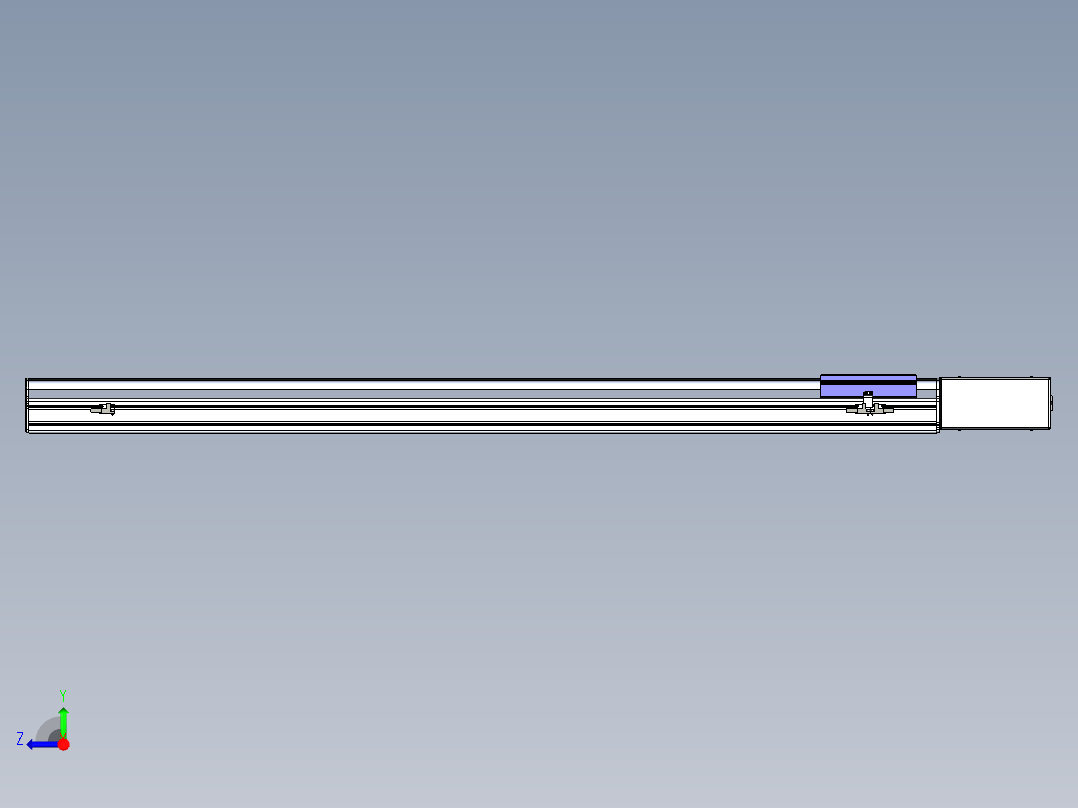 同步带滑台-半封闭B17H-L50-S1250-R-P75-D3右视图