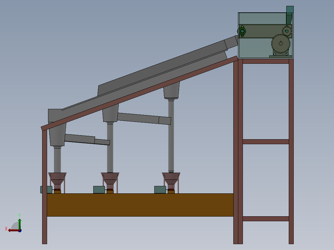硬币分拣机SolidWorks2016模型后视图