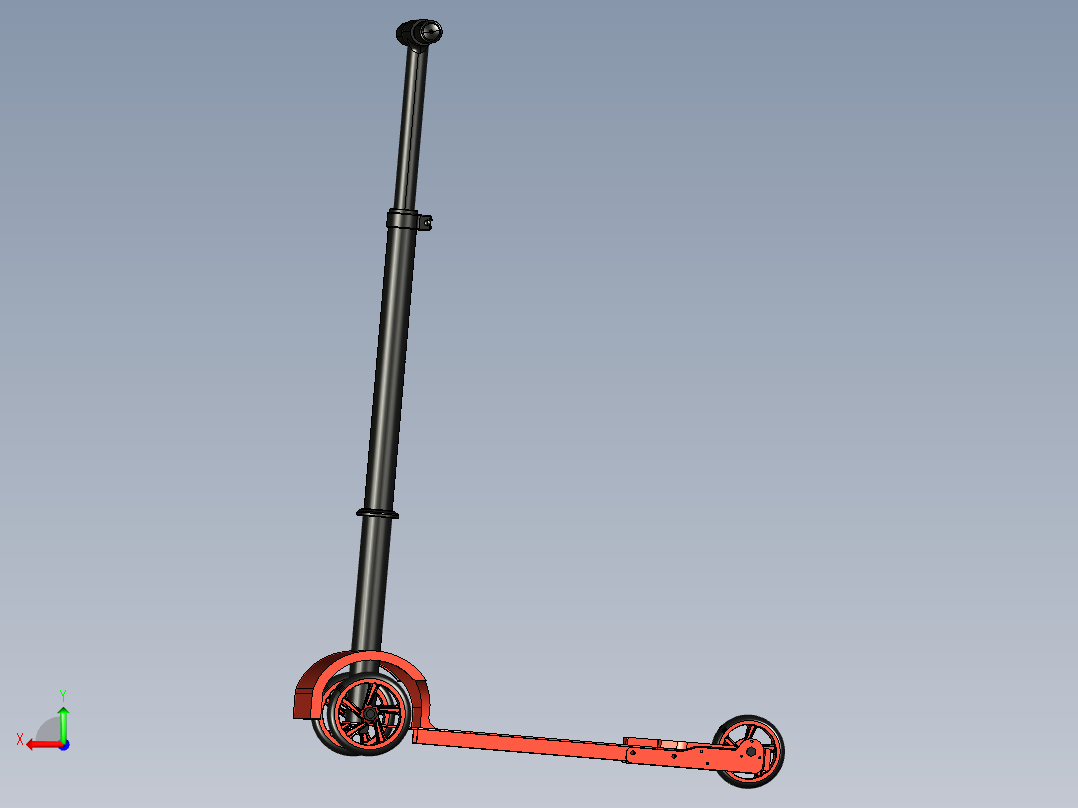 儿童滑板车后视图