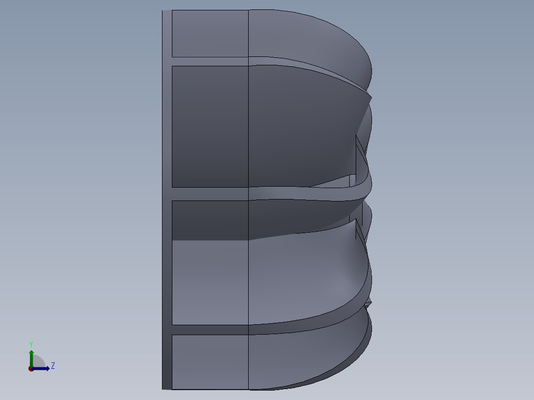 涡轮增压的叶轮左视图