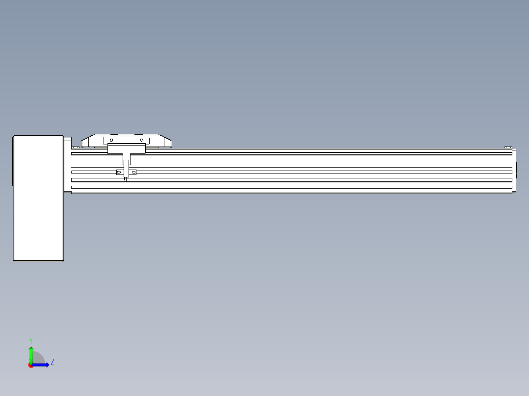 同步带全封闭直线模组TPA-HCB-85D-90-L400-RP-Y-P20-N3左视图