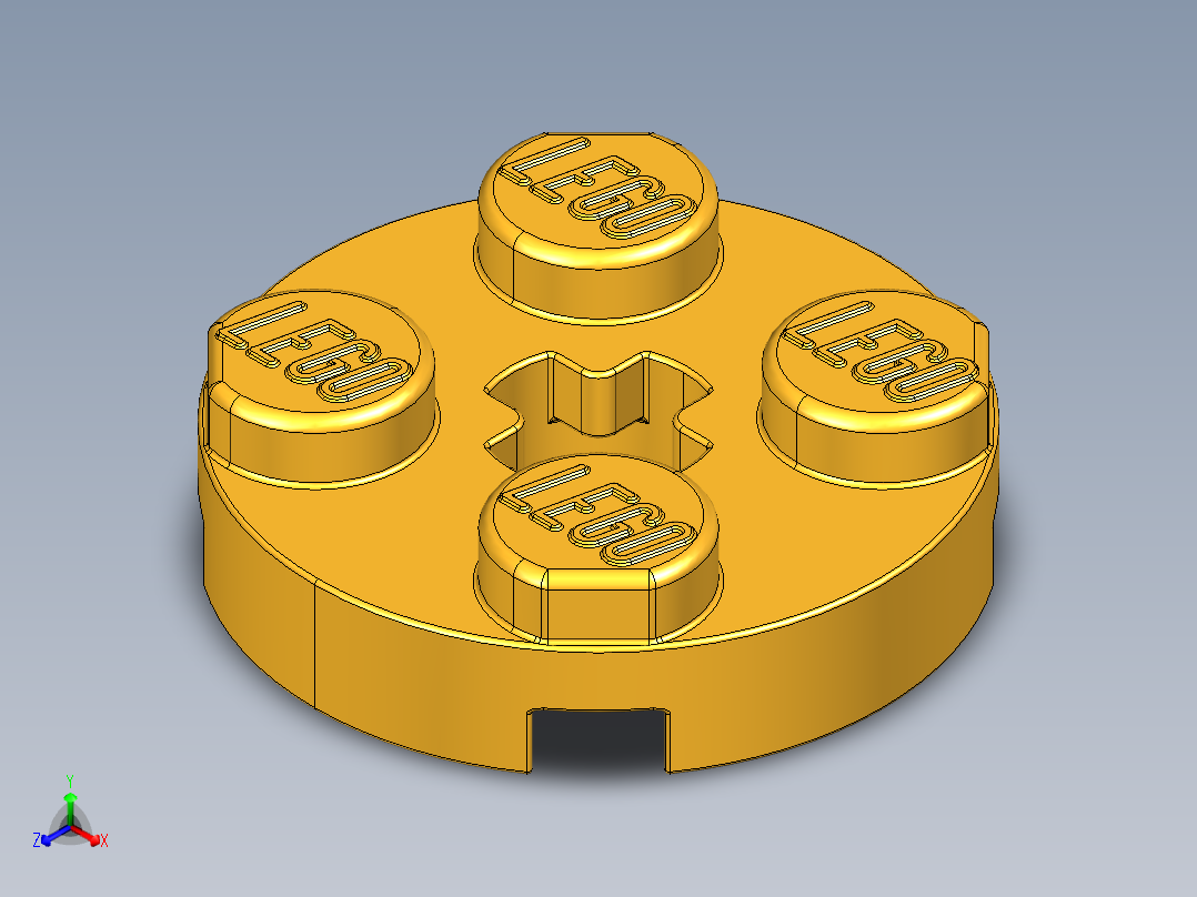 乐高零件 4032 板 2 x 2 圆形-4032 Flame Yellowish Orange - Bright Light Orange Plate 2 x 2 Round.STEP