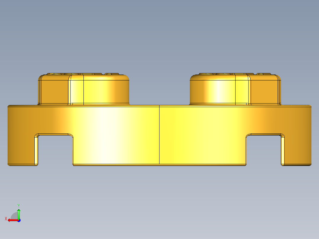 乐高零件 4032 板 2 x 2 圆形-4032 Flame Yellowish Orange - Bright Light Orange Plate 2 x 2 Round.STEP后视图