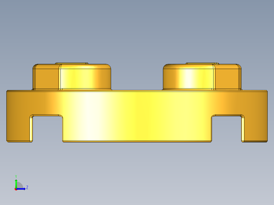 乐高零件 4032 板 2 x 2 圆形-4032 Flame Yellowish Orange - Bright Light Orange Plate 2 x 2 Round.STEP左视图