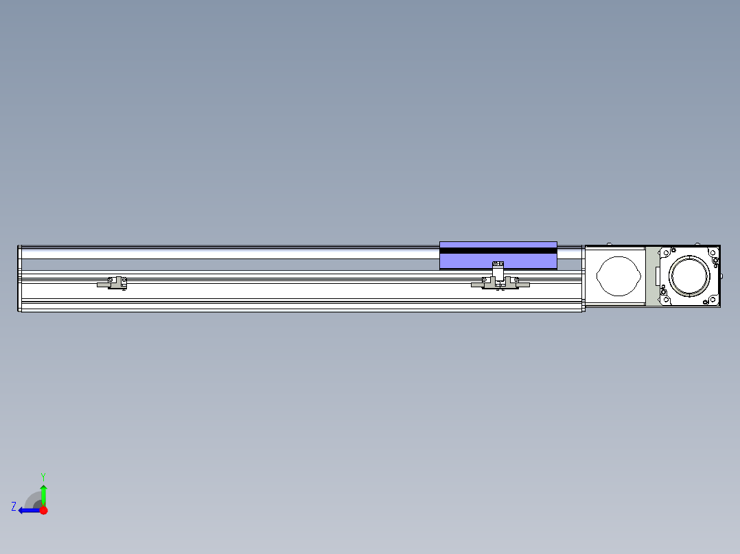同步带滑台-半封闭B17H-L50-S500-L-P75-D3右视图