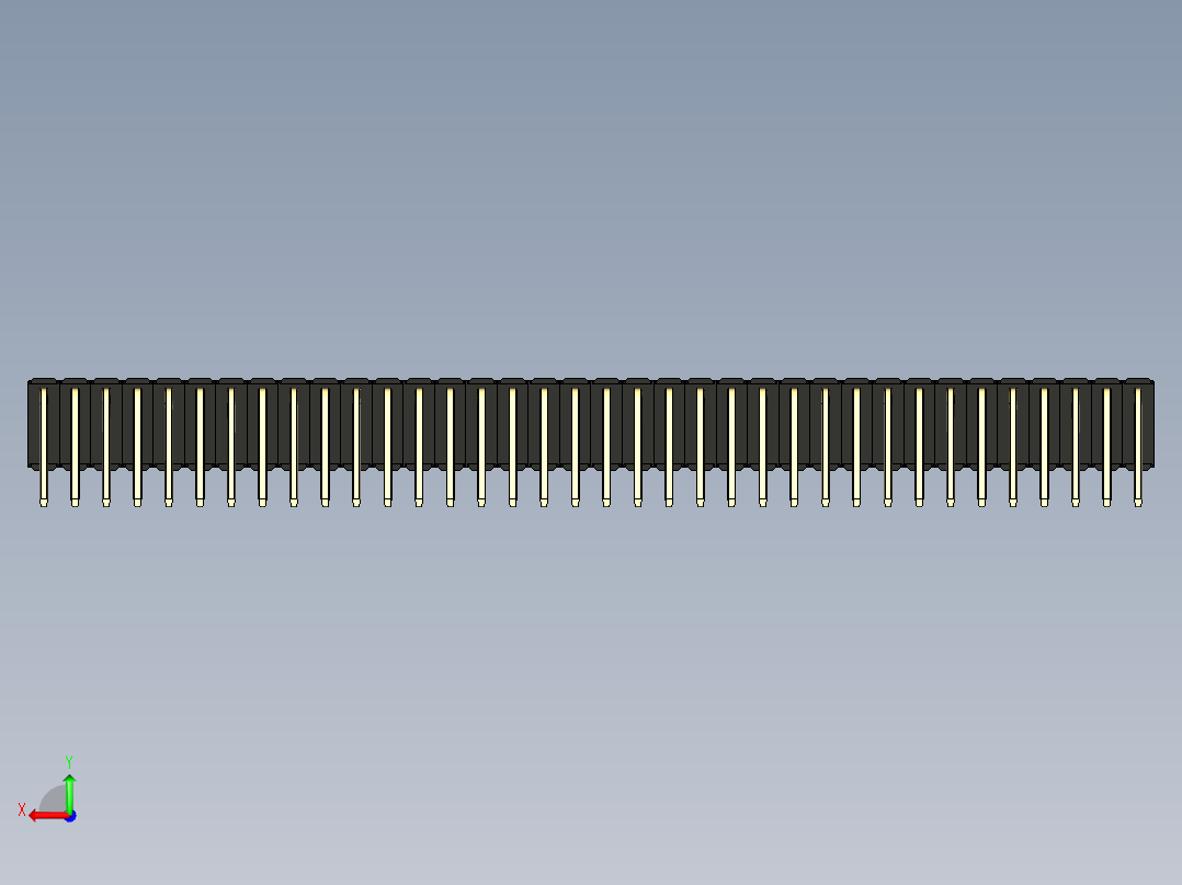 彩色公排针 100mil 2.54mm 系列-DS1022_black_3x36p_100mil_TypeD_rev1.0后视图