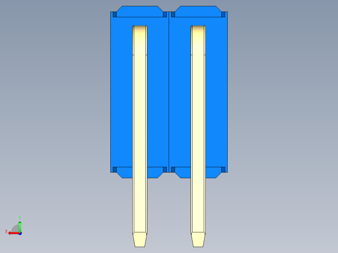 彩色公排针 100mil 2.54mm 系列-DS1022_blue_3x02p_100mil_TypeD_rev1.0后视图