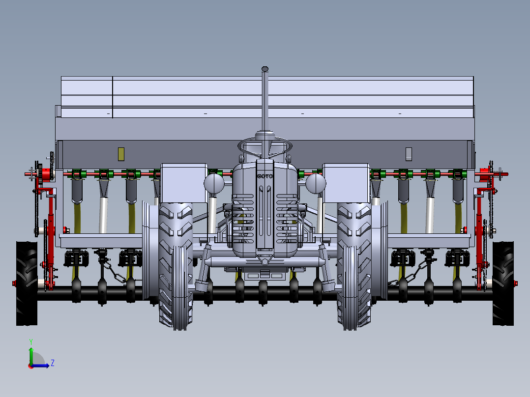 拖拉机播种机左视图