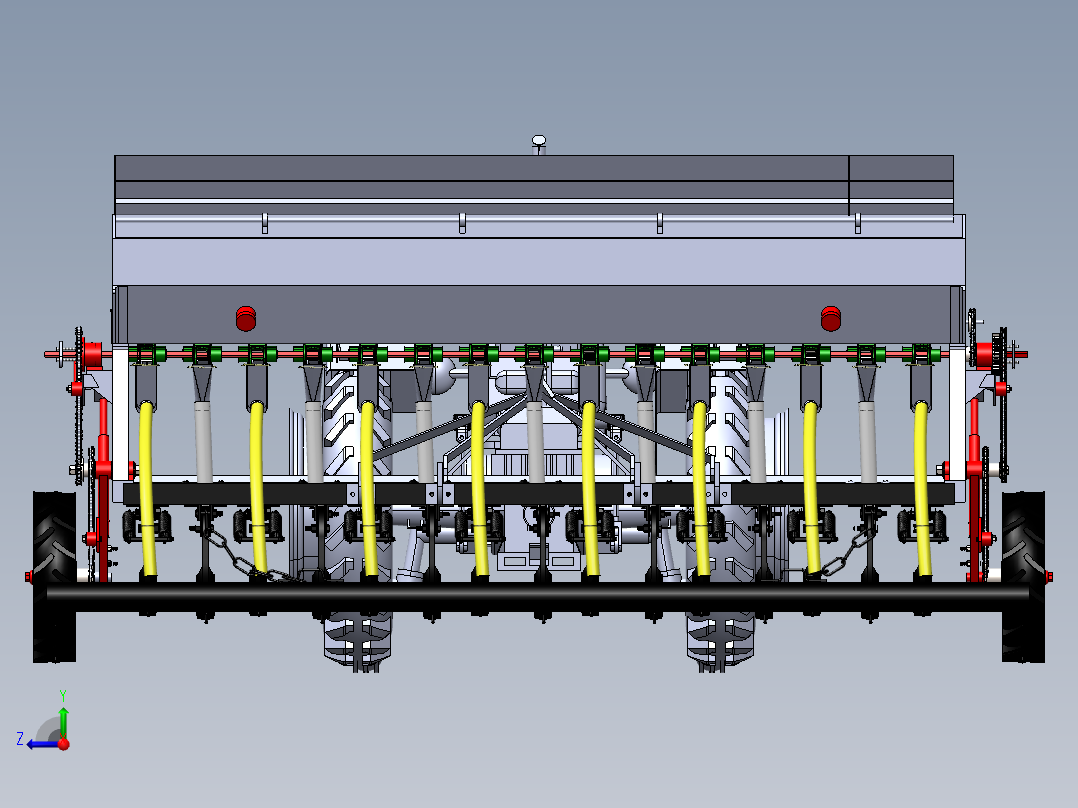 拖拉机播种机右视图