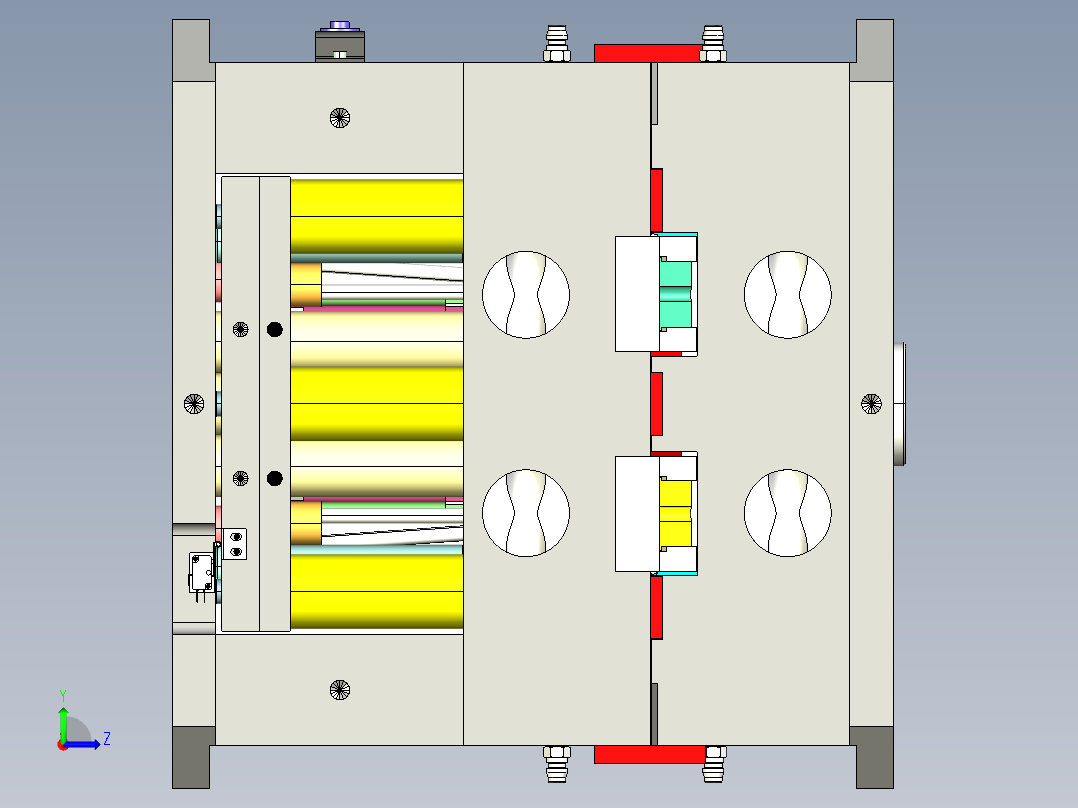 汽车B柱模具左视图