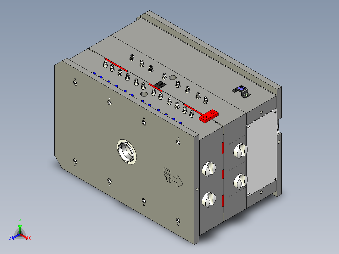 汽车B柱模具正等轴测图