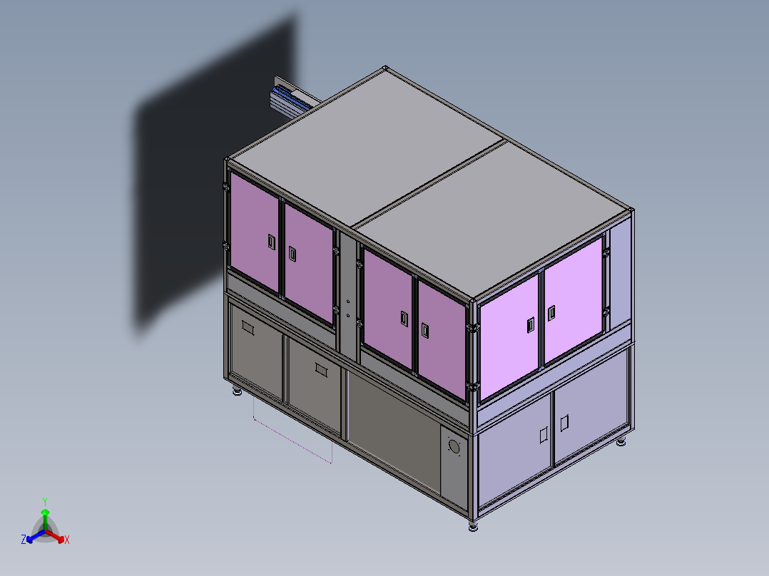 47寸panel 上料分盒设备3D数模图纸 Solidworks18设计 附STEP正等轴测图