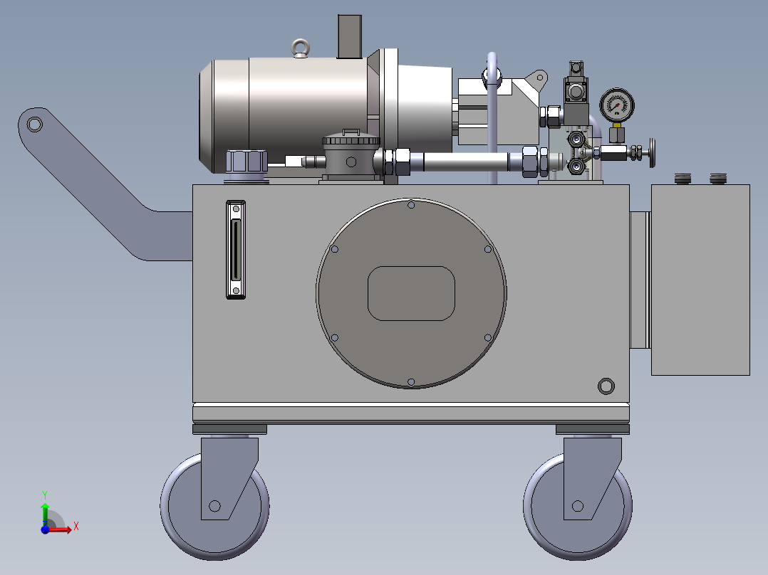 手推式小型移动液压站前视图
