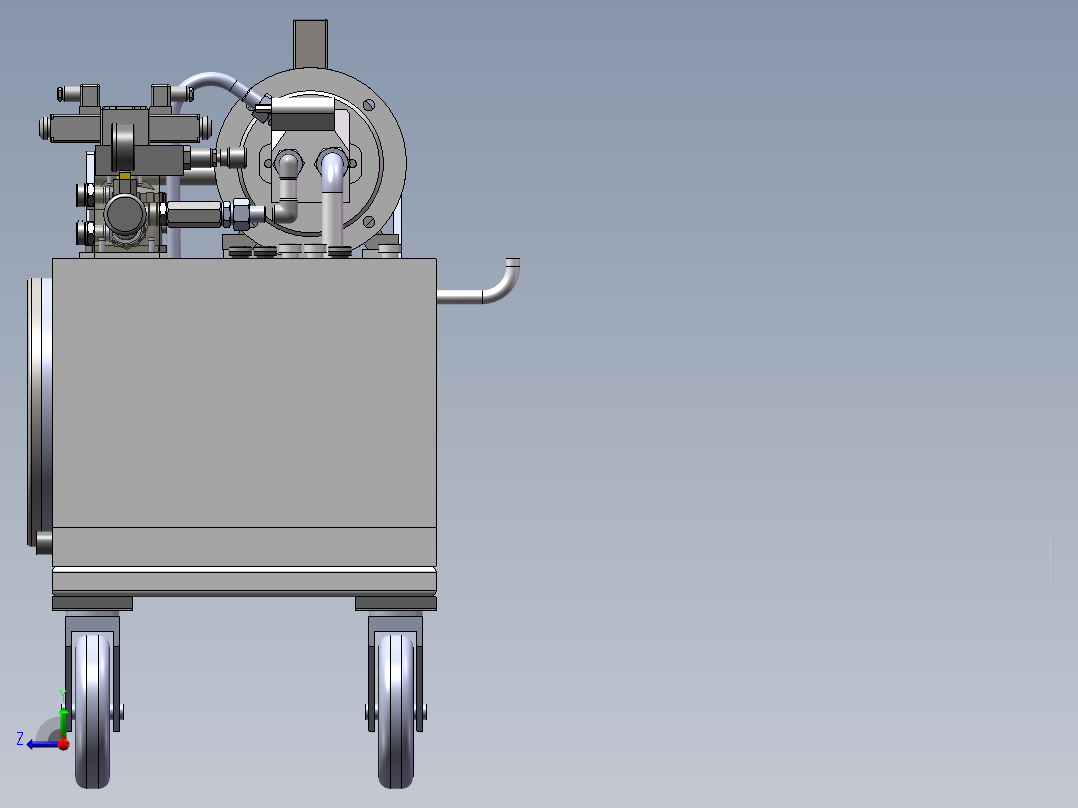 手推式小型移动液压站右视图