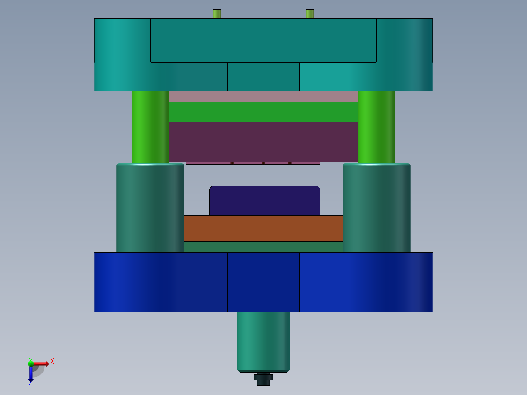 折弯翻孔件弯曲模(CAD图+SW三维)俯视图