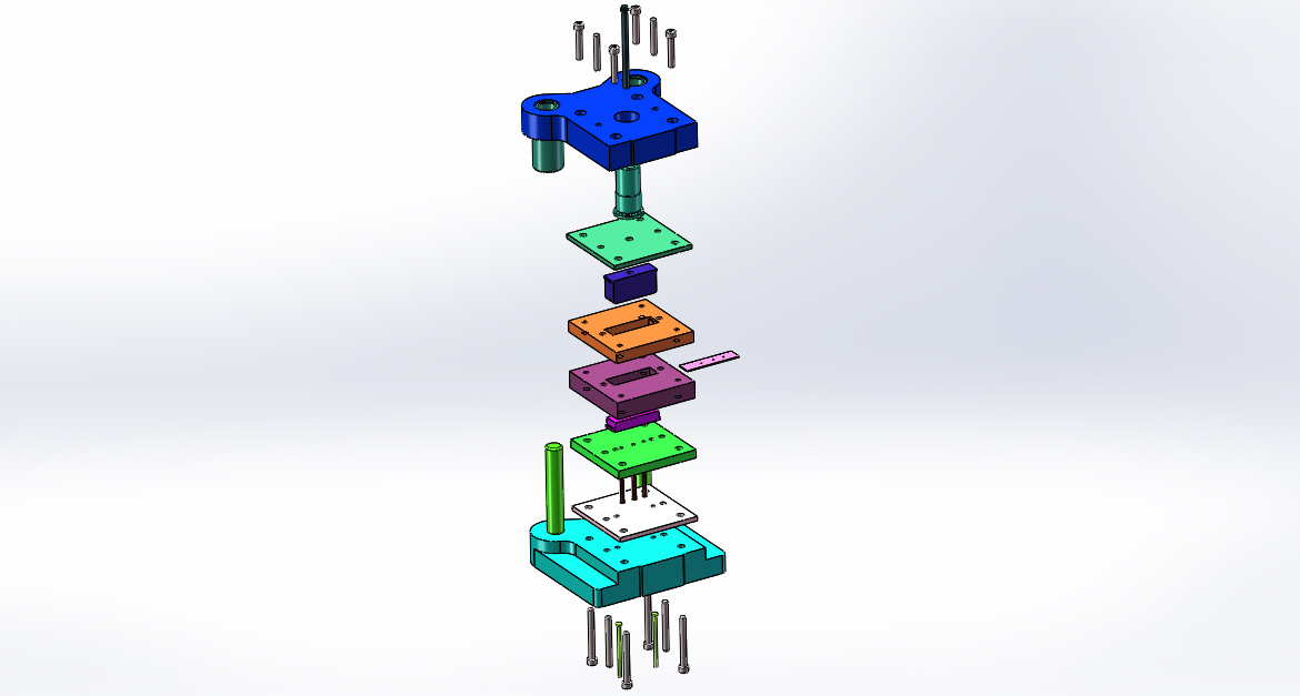 折弯翻孔件弯曲模(CAD图+SW三维)