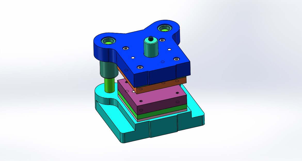 折弯翻孔件弯曲模(CAD图+SW三维)