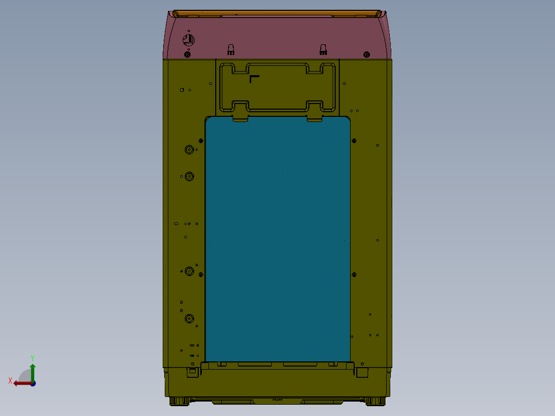 全自动波轮式洗衣机机械结构设计后视图