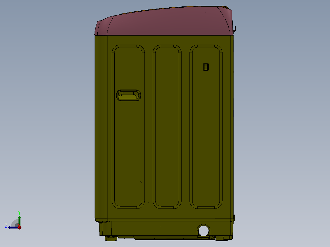 全自动波轮式洗衣机机械结构设计右视图