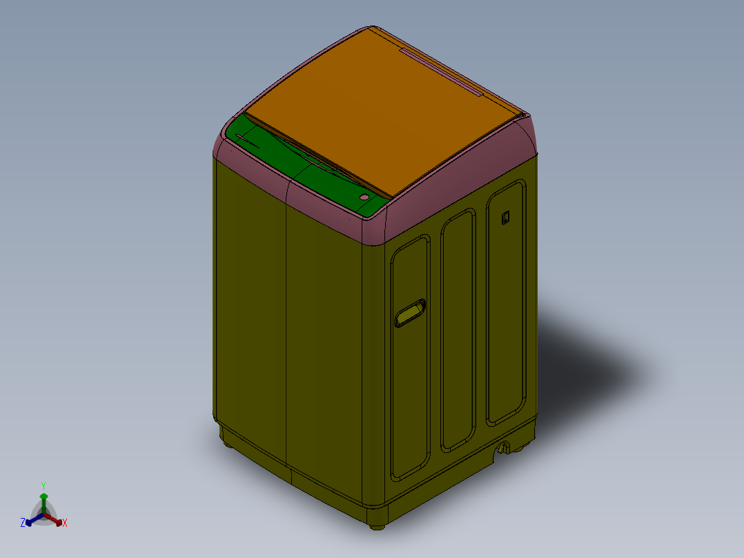 全自动波轮式洗衣机机械结构设计正等轴测图