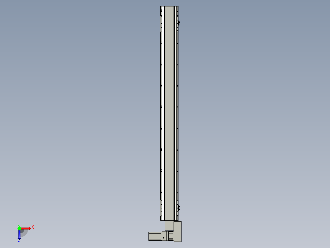 直线模组LHB17-L40-S1700-BR设计图纸俯视图