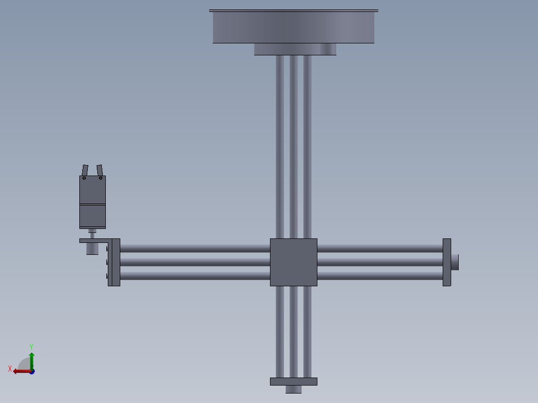 JX762-搬运机械手机械部分设计【三自由度圆柱坐标型】 - sw后视图