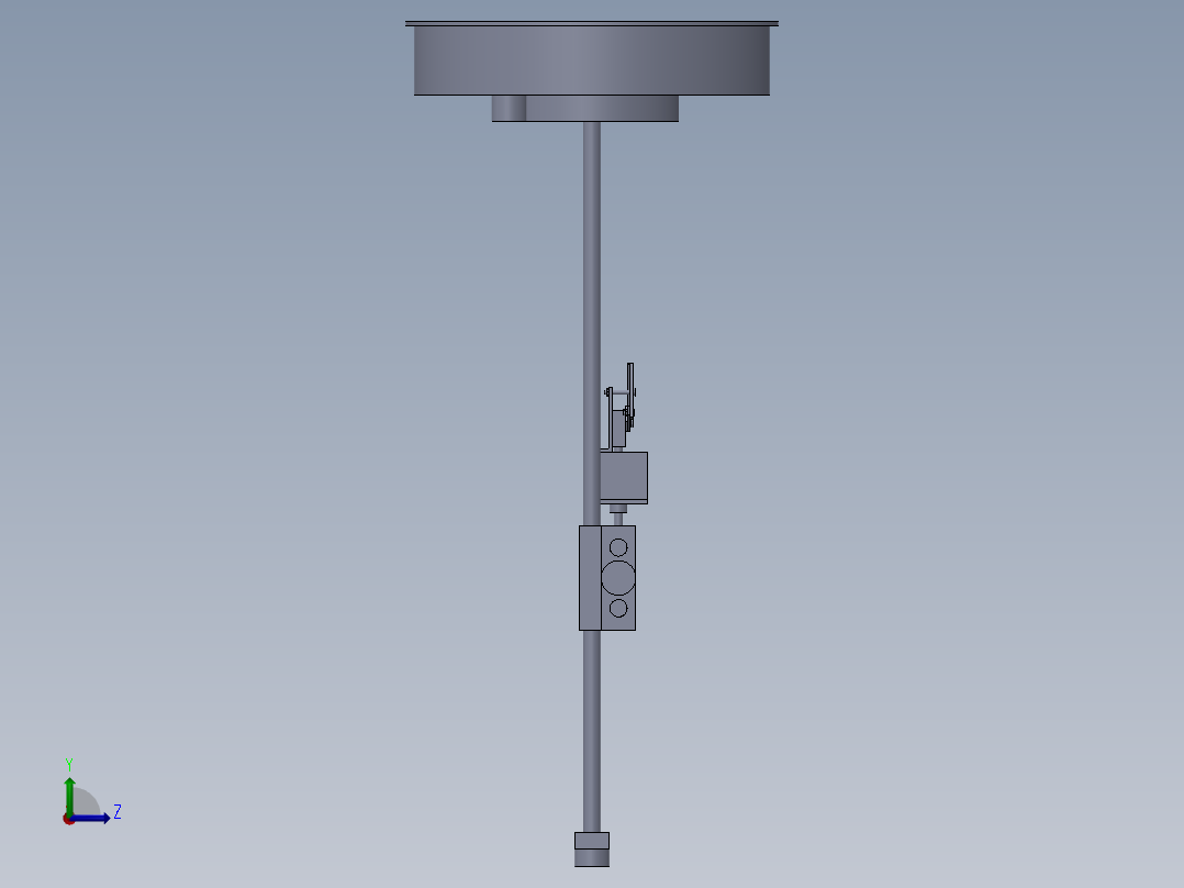 JX762-搬运机械手机械部分设计【三自由度圆柱坐标型】 - sw左视图