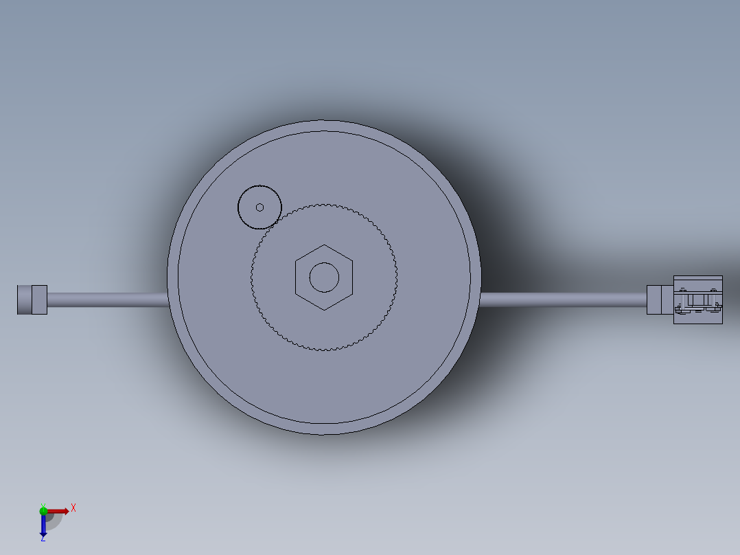 JX762-搬运机械手机械部分设计【三自由度圆柱坐标型】 - sw俯视图
