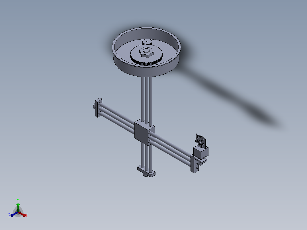 JX762-搬运机械手机械部分设计【三自由度圆柱坐标型】 - sw正等轴测图