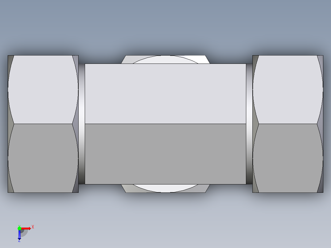 卡套式工业通用硬管接头EO_Swivel_nut_branch_tee_ET28ZLCF俯视图