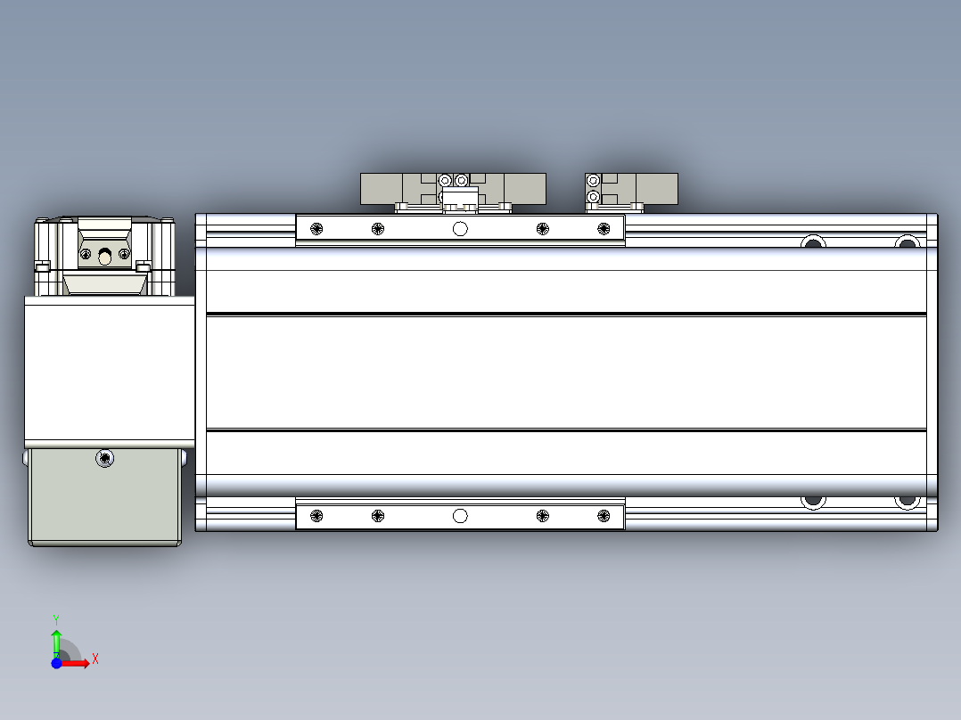 同步带滑台-半封闭B13H-L45-S50-LD-P40-D3前视图