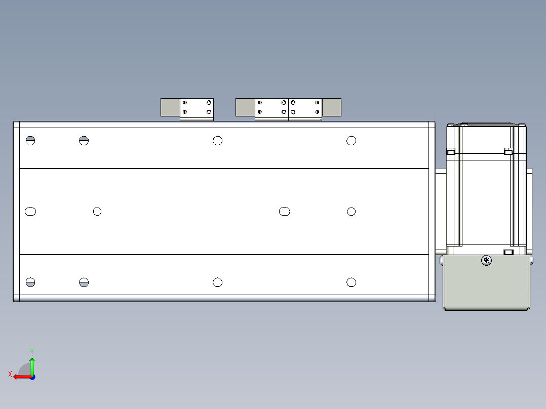 同步带滑台-半封闭B13H-L45-S50-LD-P40-D3后视图