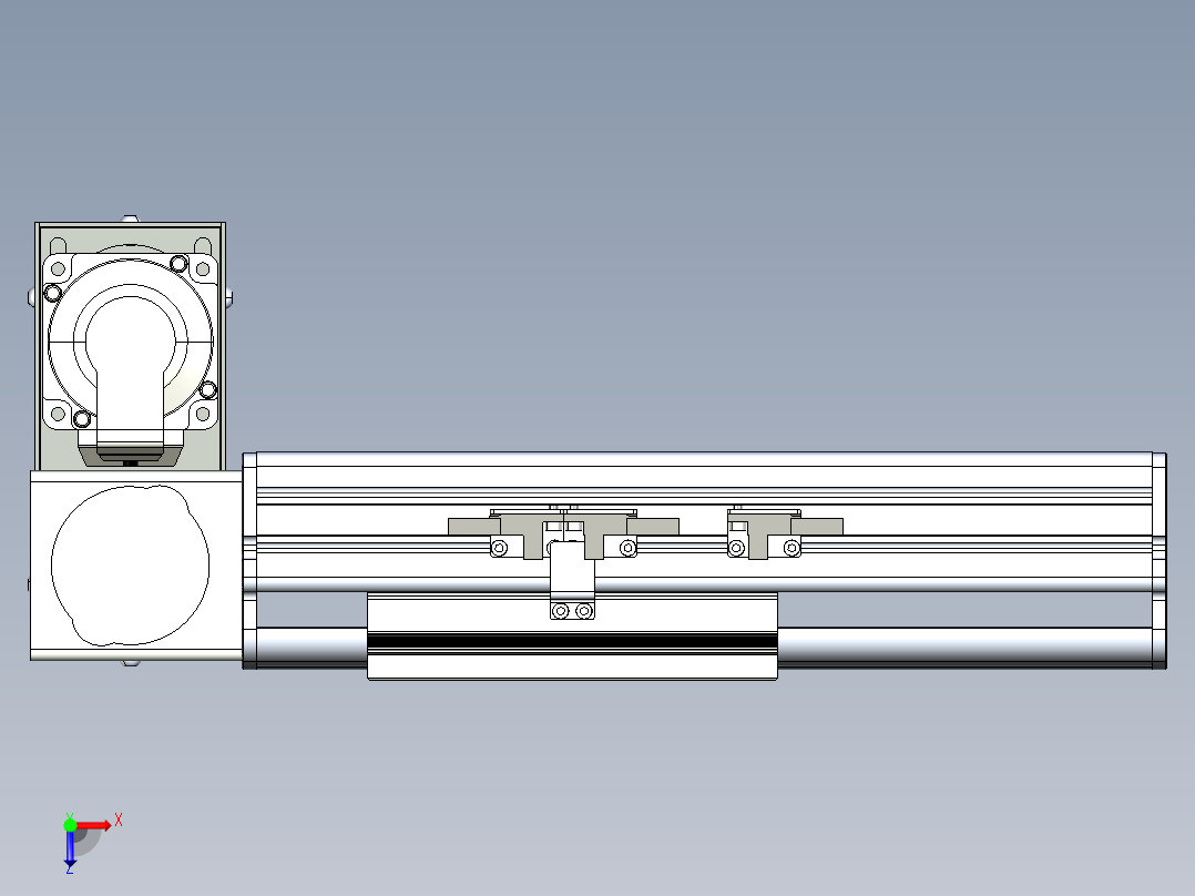 同步带滑台-半封闭B13H-L45-S50-LD-P40-D3俯视图