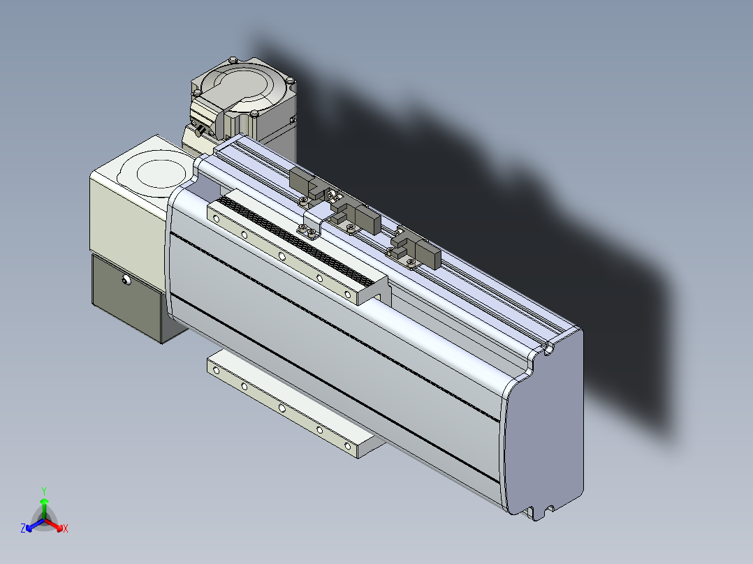 同步带滑台-半封闭B13H-L45-S50-LD-P40-D3正等轴测图