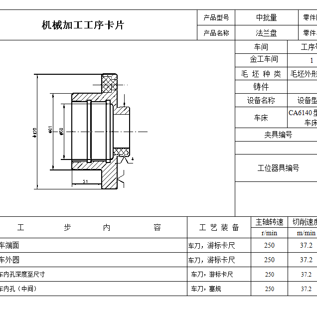 CA6140车床法兰盘加工工艺,设计钻Φ3孔的钻床夹具
