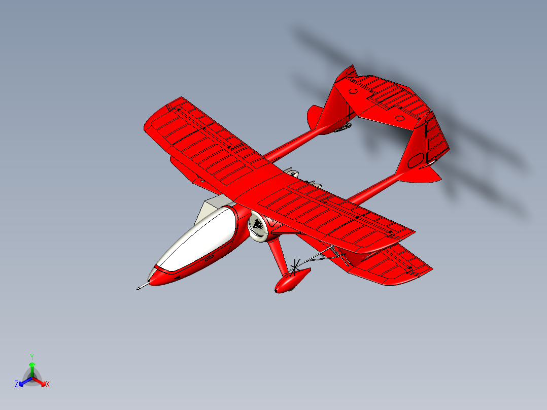 Oracle Challenger 2-2-1双翼<span style='color: red'>飞机</span>3D图纸 step格式