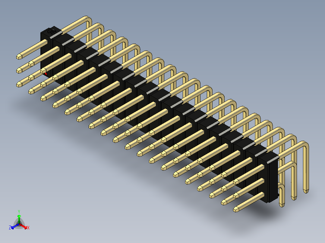 彩色公排针 100mil 2.54mm 系列-DS1022_black_3x19p_100mil_TypeD_rev1.0
