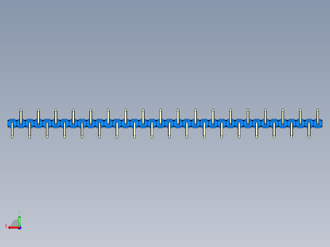 彩色公排针 100mil 2.54mm 系列-DS1022_blue_36p_100mil_Type_SMT_R1_rev1.0后视图