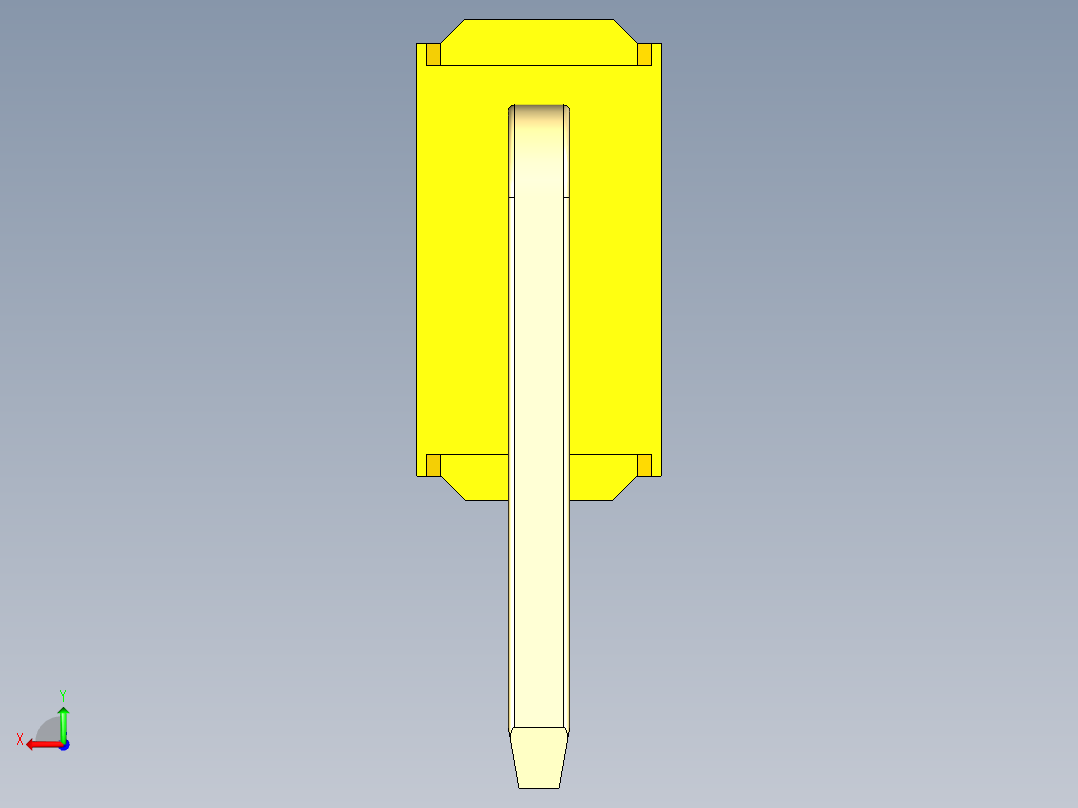 彩色公排针 100mil 2.54mm 系列-DS1022_yellow_2x01p_100mil_TypeD_rev1.0后视图