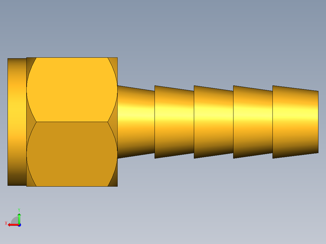 倒齿式工业管接头Hose Barb to Swivel Female Ball-End 128HBLSV-5-4后视图