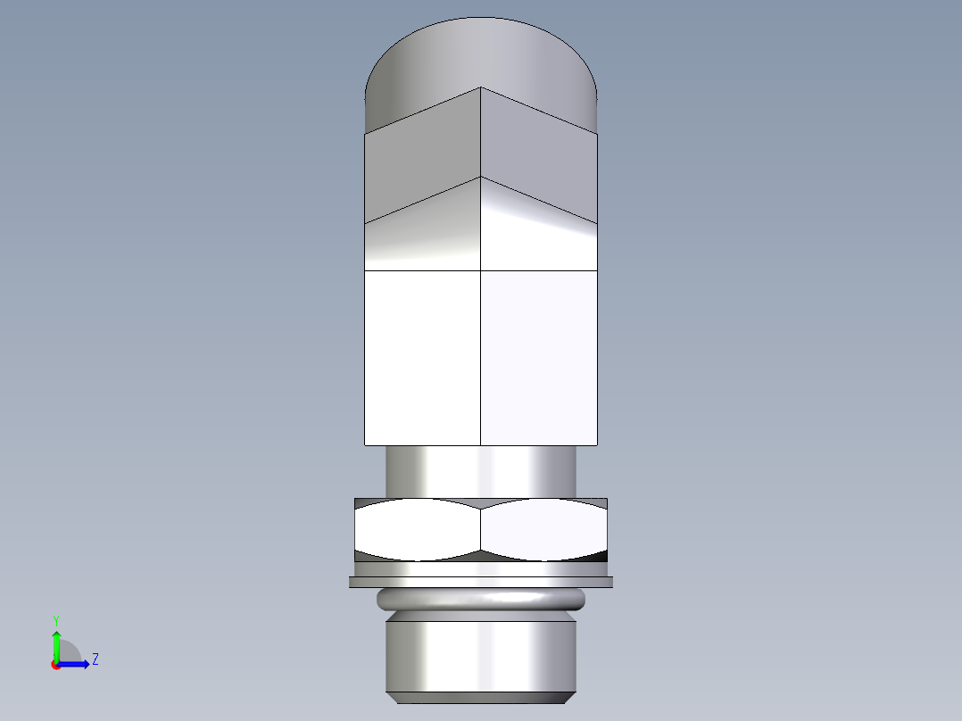卡套式工业通用硬管接头EO_Adjustable_locknut_45_deg_elbow_VEE15LMOROMDCF左视图