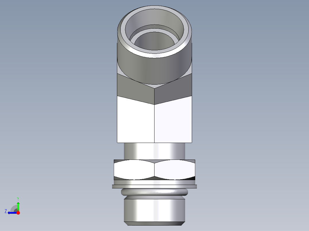 卡套式工业通用硬管接头EO_Adjustable_locknut_45_deg_elbow_VEE15LMOROMDCF右视图
