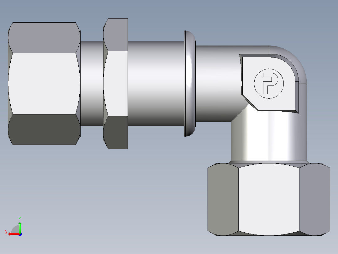 卡套式工业通用硬管接头EO_Bulkhead_elbow_WSV16S71后视图